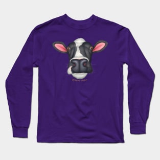 Cute Cow Head Design Long Sleeve T-Shirt